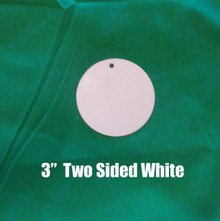  3" Round Ornament Two Sided White Aluminum Dye Sublimation  Blanks , 10PCs