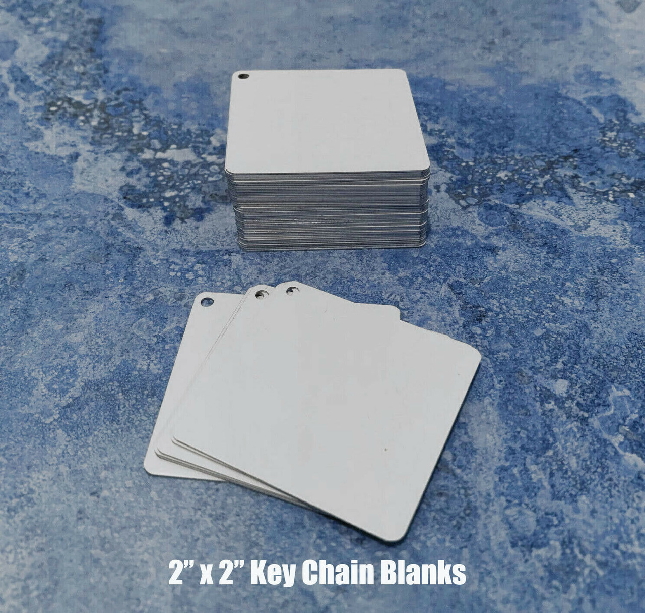1.5"x3" Aluminum Dye Sublimation Key Chain Blanks-Lot of 50 