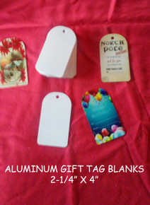 Gift Tag Blanks- 2-1/4" X 4" Gloss White Aluminum Dye Sublimation