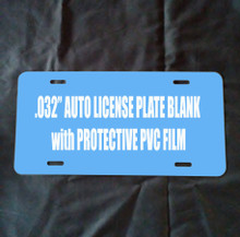BLUE PVC FILM - Dye Sublimation Auto License Plate Blanks with PVC -100PCs .032"thick Free Ship!