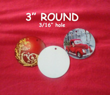 3" Blank Aluminum Sublimation Discs with 3/16" Hole for Hanging 50PCs