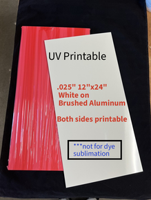 UV Printable Blanks, 2 SIDED 12" x 24" Aluminum, .025" (63mm) Thickness