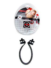 H2H NIPPLE CLAMP PRESS W/CHAIN BLACK | PY1002BLK | [category_name]