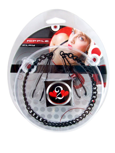 H2H NIPPLE CLAMPS TWEEZER W/CHAIN BLACK | PY1003BLK | [category_name]