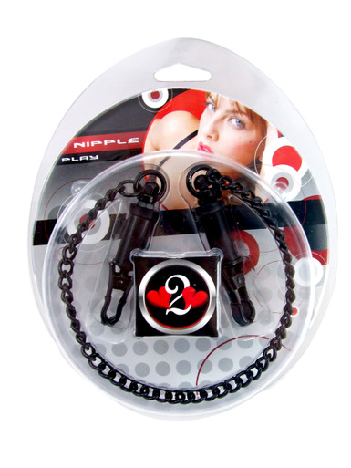 H2H NIPPLE CLAMPS BARREL W/CHAIN BLACK | PY1004BLK | [category_name]