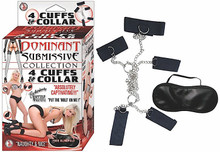 DOMINANT SUBMISSIVE 4 CUFFS & COLLAR BLACK | NW2280 | [category_name]