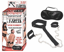 DOMINANT SUBMISSIVE 2 CUFFS & COLLAR BLACK | NW2281 | [category_name]