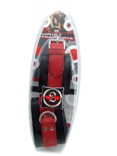 H2H RESTRAINT WRIST SOFT LEATHER RED/BLACK | PY313R | [category_name]
