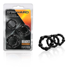 STAY HARD BEADED COCKRINGS 3PC BLACK | BN00015 | [category_name]