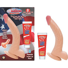 ALL AMERICAN WHOPPERS 8IN CURVED DONG W/BALLS & LUBE | NW2455 | [category_name]