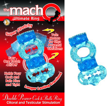 MACHO DOUBLE POWER COCK & BALL RING BLUE | NW22571 | [category_name]