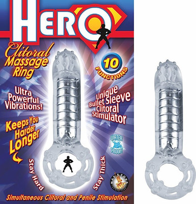 HERO COCKRING & CLIT MASSAGER CLEAR | NW23741 | [category_name]