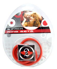 H2H COCK RING NITRILE 3PC SET RED | PY1200R | [category_name]