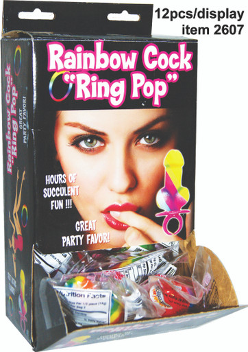 RAINBOW RING POP DISPLAY 12PC | HO2607D | [category_name]