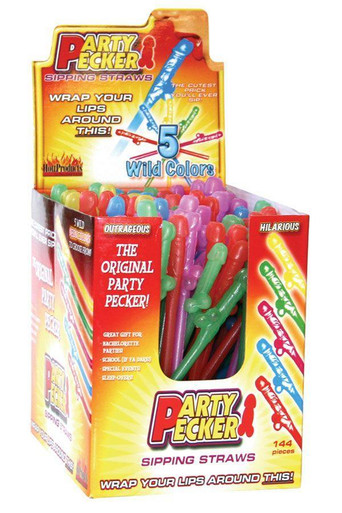 PARTY PECKER SIPPING STRAWS-144PC DISPLAY | HO2101D | [category_name]