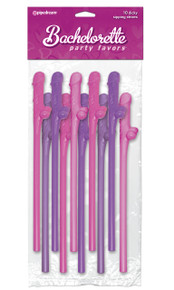 BACHELORETTE DICKY SIPPING STRAWS 10PC | PD620303 | [category_name]