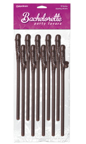 BACHELORETTE CHOCOLATE DICKY SIPPING STRAWS 10/PK | PD620304 | [category_name]