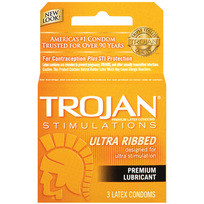 TROJAN RIBBED 3PK | T94050 | [category_name]