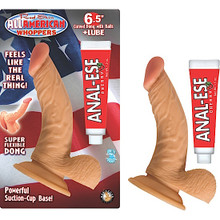 ALL AMERICAN WHOPPERS 6.5IN CURVED DONG W/BALLS FLESH | NW2448 | [category_name]