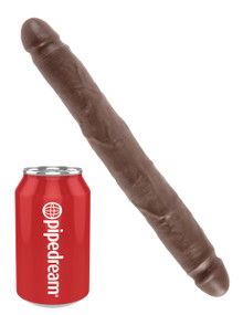 KING COCK 12IN SLIM DOUBLE DILDO BROWN | PD551629 | [category_name]