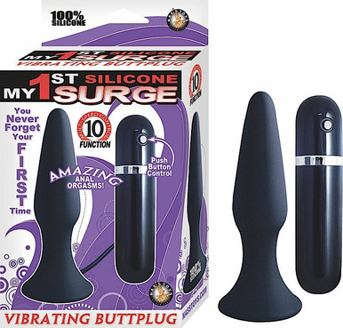 MY FIRST SILICONE VIB. BUTT PLUG BLACK | NW23592 | [category_name]