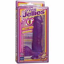 CRYSTAL JELLIES BALLSY COCK 8IN PURPLE W/SUCTION CUP