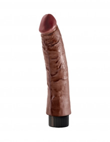 KING COCK 7IN COCK BROWN VIBRATING