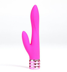 RECHARGEABLE SILICONE DUAL VIBE VICTORIA NEON PINK