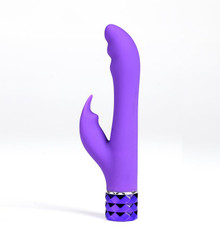 RECHARGEABLE SILICONE RABBIT VIBE HAILEY NEON PURPLE