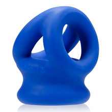 TRI SQUEEZE COCKSLING BALL STRETCHER OXBALLS SILICONE/TPR BLEND COBALT ICE