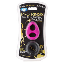 PRO SENSUAL SILICONE TEAR DROP RING & DONUT SLING 2 PACK