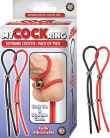 MY COCKRING EXTREME COCKTIE 2 PACK- BLACK & RED