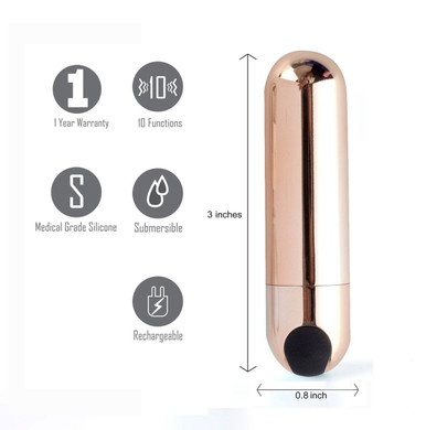 JESSI RECHARGEABLE MINI BULLET ROSE GOLD | MTMA330RG | [category_name]
