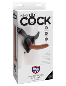 KING COCK STRAP ON HARNESS W/ 7IN COCK TAN