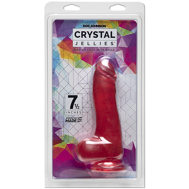 CRYSTAL JELLIES MASTER COCK W/ BALLS 7.5 IN PINK  | DJ028819 | [category_name]