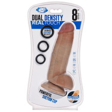 CLOUD 9 DUAL DENSITY DILDO TOUCH THICK W/ REALISTIC PAINTED VEINS & BALLS 8 IN W/