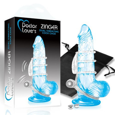 DOCTOR LOVE ZINGER DUAL VIBRATING SLEEVE CLEAR  | DLSLV20 | [category_name]