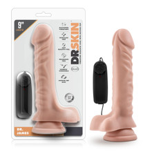 DR. SKIN DR. JAMES 9IN VIBRATING COCK W/ SUCTION CUP VANILLA
