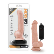 DR. SKIN DR. TIM 7.5IN VIBRATING COCK W/ SUCTION CUP VANILLA