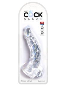 KING COCK CLEAR 7.5 IN COCK W/ BALLS