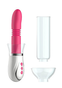 PUMPED THRUSTER 4 IN 1 COUPLES RECHARGEABLE PUMP KIT PINK