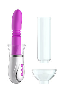 PUMPED THRUSTER 4 IN 1 COUPLES RECHARGEABLE PUMP KIT PURPLE