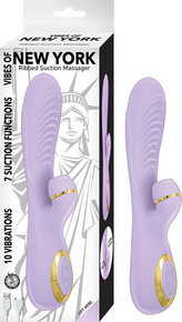 VIBES OF NEW YORK RIBBED SUCTION MASSAGER LAVENDER