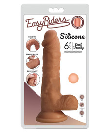 EASY RIDERS 6IN DUAL DENSITY SILICONE DONG W/ BALLS