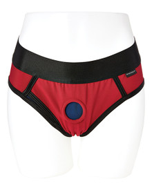 SPORTSHEETS EM.EX. CONTOUR 3X SCARLET/NAVY HARNESS