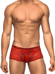 MINI SHORT STRETCH LACE SMALL RED