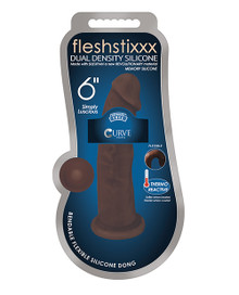 FLESHSTIXXX 6IN SILICONE DILDO NO BALLS CHOCOLATE