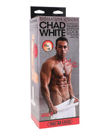 SIGNATURE COCKS CHAD WHITE 8.5 IN ULTRASKYN COCK W/ SUCTION CUP