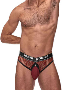 COCK PIT COCK RING THONG BURGUNDY S/M
