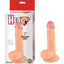 HERO 7IN STRAIGHT COCK DILDO 